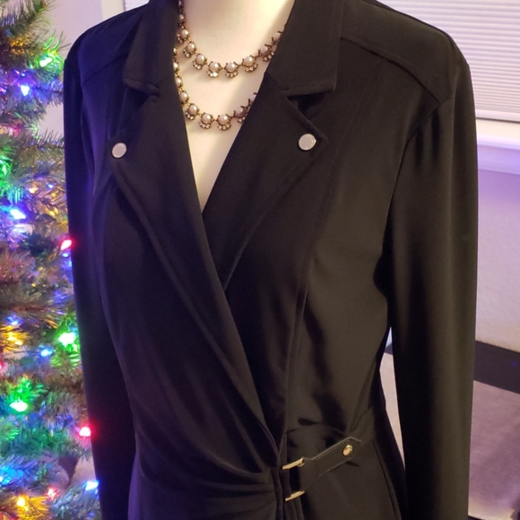 ❤WHBM Black Moto Wrap Short Dress - Picture 5 of 5